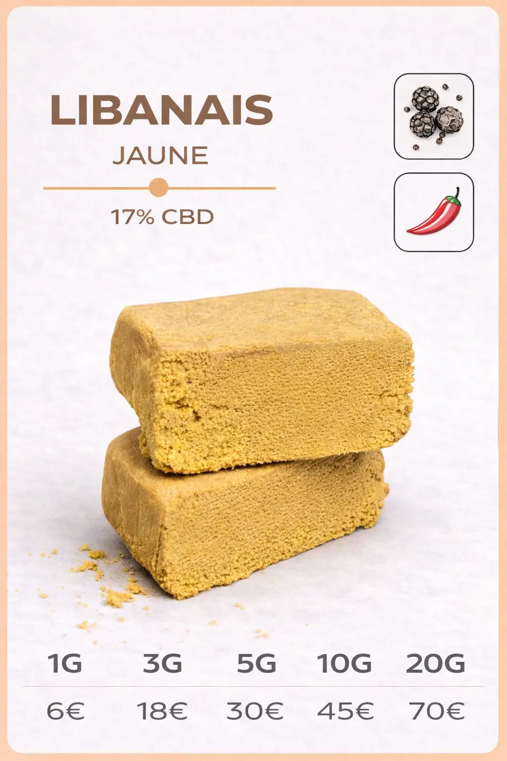 LibanaisJaune BYLAKALICBD MArseille Libanais jaune 15% CBD – Image 1