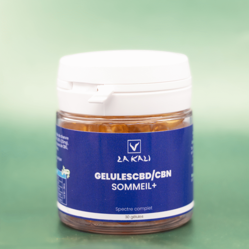 Gélules sommeil CBD CBN + mélatonine LA KALI – spectre complet, 30 gélules pour un endormissement naturel et une nuit réparatrice, sans accoutumance