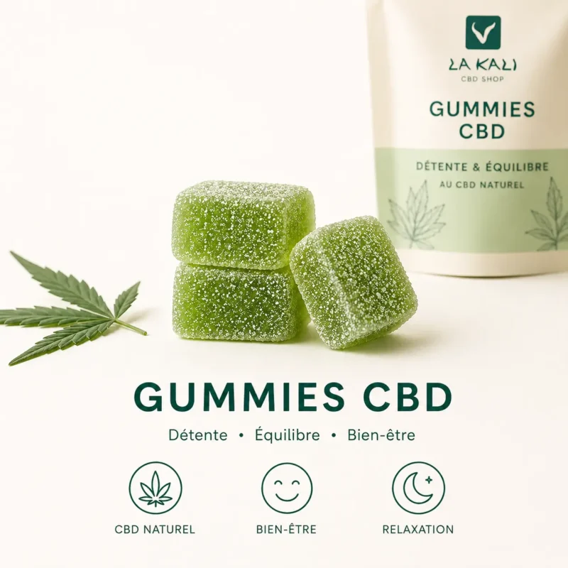 Gummies saveur pomme CBD 30mg LA KALI – bonbons cannabidiol détente et bien-être