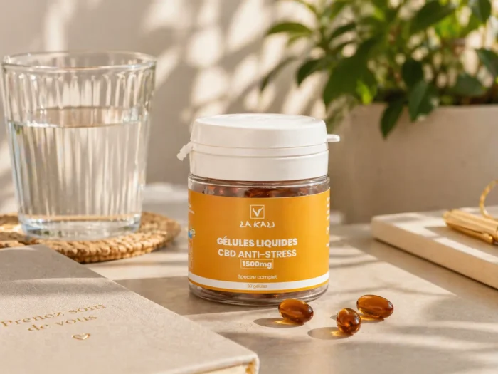 Gélules Liquides CBD Anti-Stress 1500mg – Spectre Complet (30 gélules) – Image 2