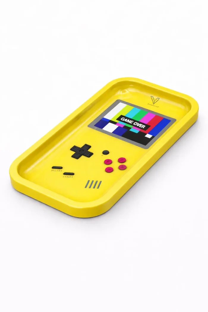 plateau cbd design retro gameboy accessoire cbd lifestyle preparation propre