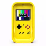 plateau cbd gameboy jaune vue face design retro accessoire cbd preparation fleurs