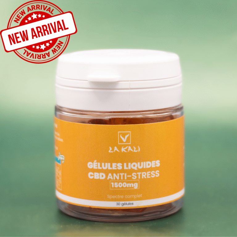 Gélules liquides CBD anti-stress 1500mg LA KALI – spectre complet, effet apaisant rapide, 30 gélules – complément naturel contre l’anxiété à 24€