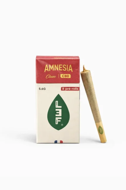 Paquet CBD pré-rolls Amnesia 8 unités 16% CBD LA KALI avec joint roulé
