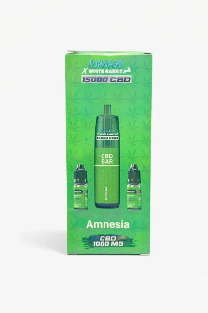 Puff CBD Amnesia 10% LA KALI cigarette électronique CBD jetable saveur amnesia goût herbacé intense