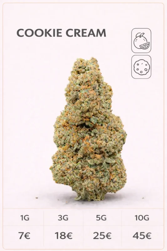 Cookie Cream CBD avec prix 1g 3g 5g 10g sur LA KALI CBD