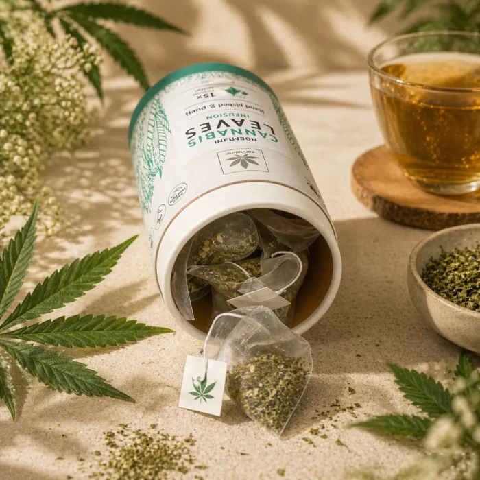 Infusion CBD Feuilles de Cannabis Cannaline – 15 Sachets Pyramidaux Premium – Image 3