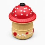 Grinder CBD champignon démontable avec compartiments et filtre vue détaillée